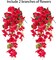 Artificial Hibiscus Fake Hanging Flowers Plants for Outdoors Spring Summer Decoration, 2pcs Red Silk Hibiscus Long Trailing Vines